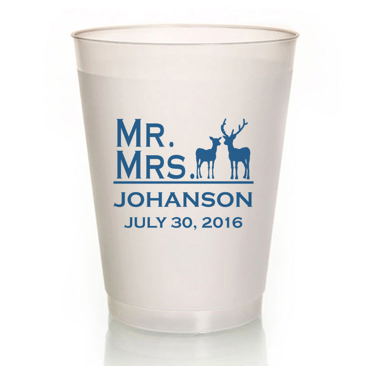 16 oz. Wedding Frosted Plastic Cup - Qty: 100